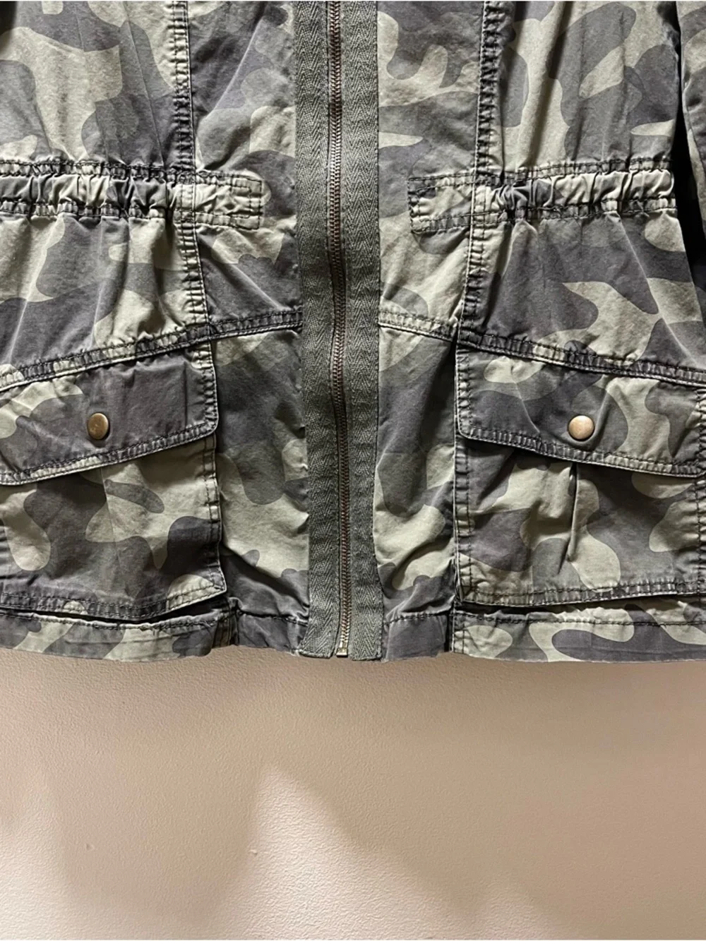 Mi Ami Cammo Pattern Military Style Casual Lightweight Jacket, Sz S, Women’s - Picture 5 of 8